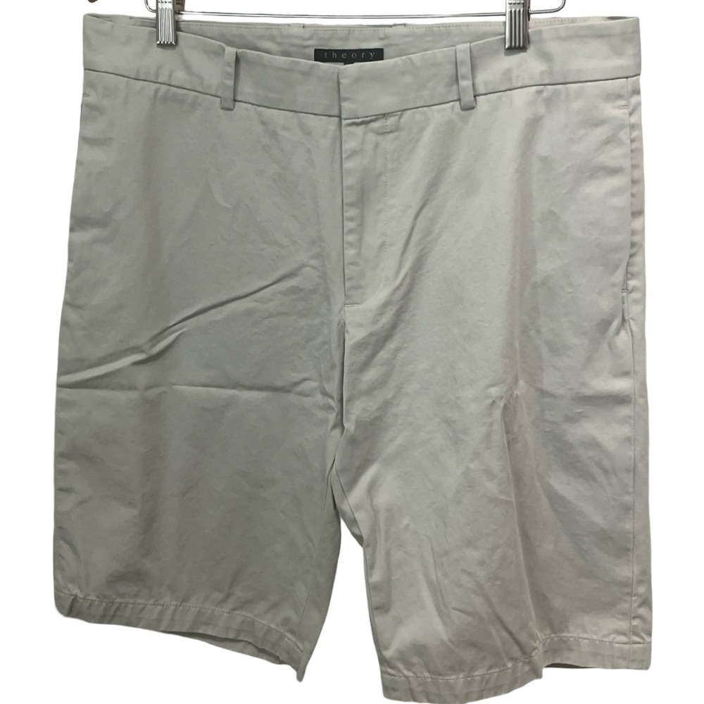 Theory Mens Ivory Chino Shorts Size 36 Stretch Cotton
